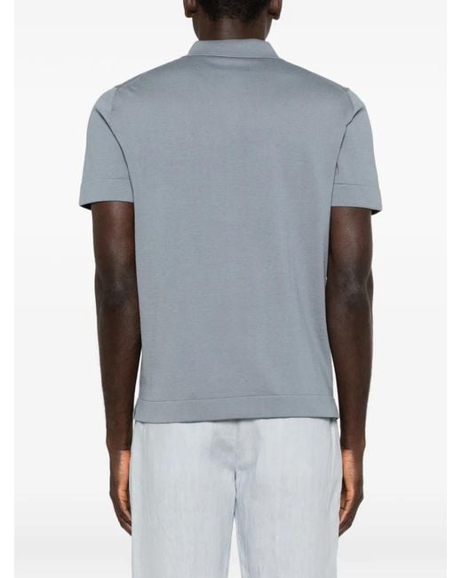 Brioni Blue Revere-Collar T-Shirt for men