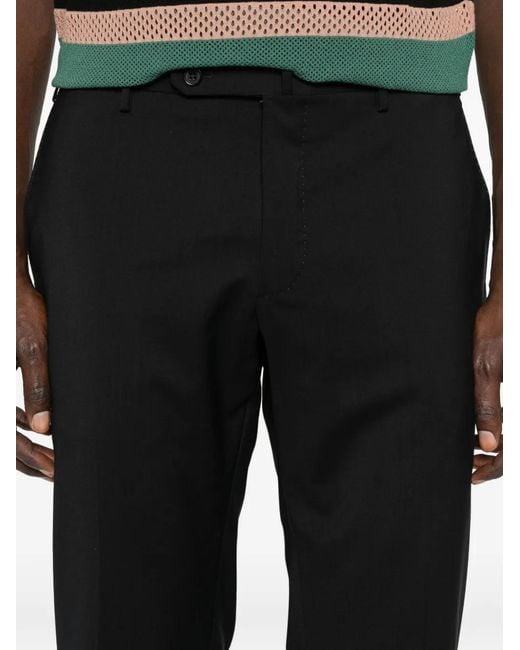 Incotex Black Button Trousers for men