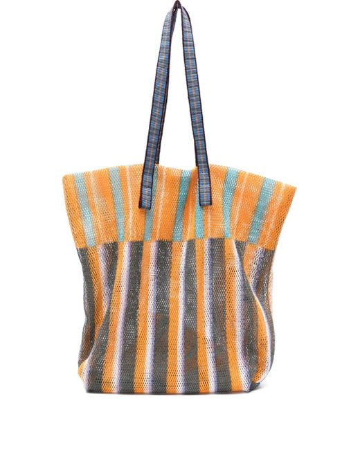Bolso shopper a rayas Epice de color Orange