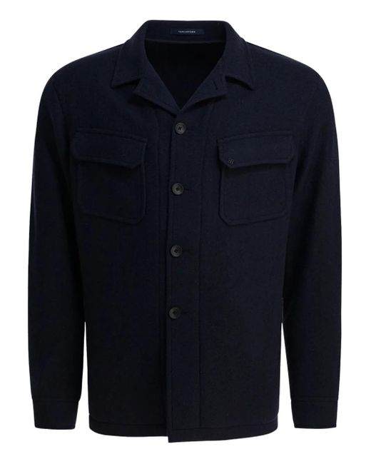 Tagliatore Blue Tempesta Jacket With Pockets for men