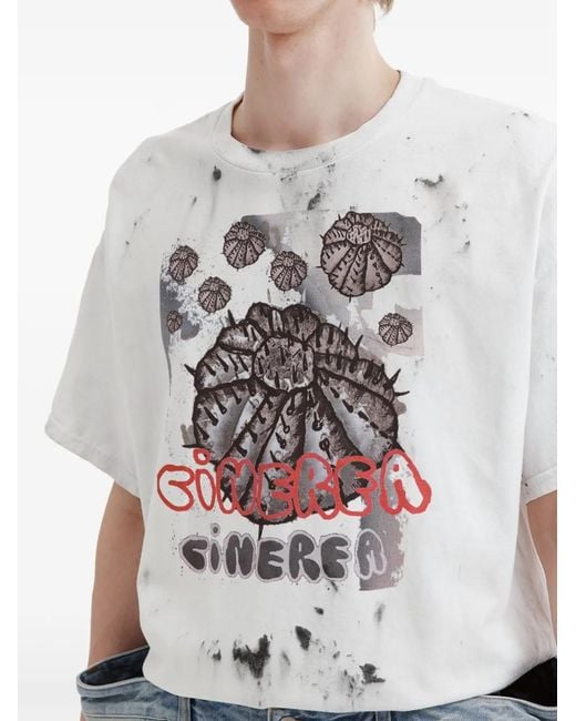 WESTFALL White Cactus-Print Tie-Dye T-Shirt for men