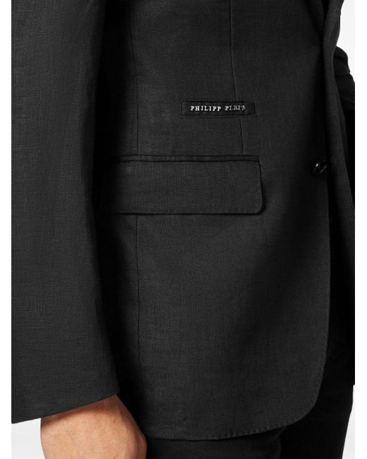 メンズ Philipp Plein リネン シングルジャケット Black
