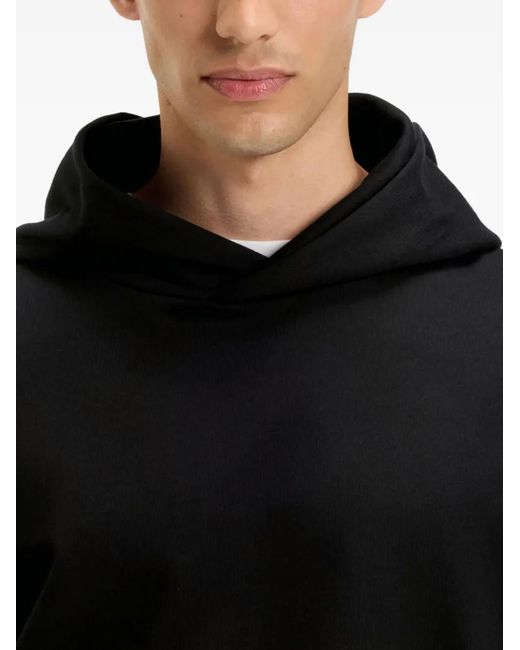 HUGO Black Graphic-Print Hoodie for men