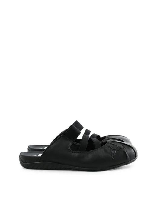 PUMA Black Speedcat Elasticated Strap Mules
