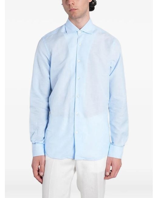 Tagliatore Blue Hampton Shirt for men