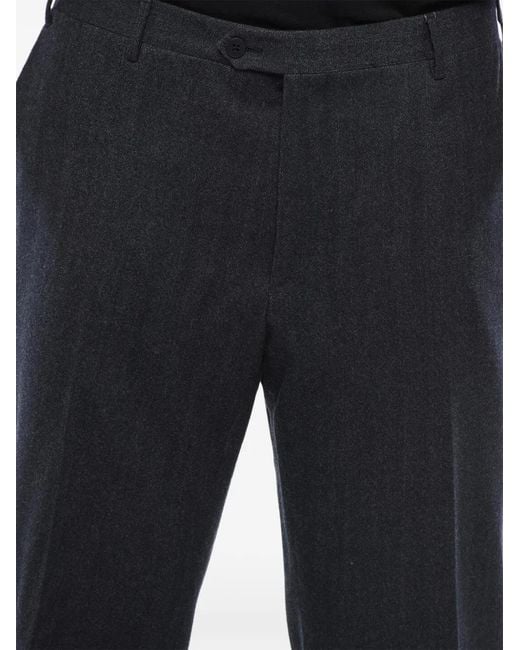 Corneliani Black Academy Herringbone Trousers for men