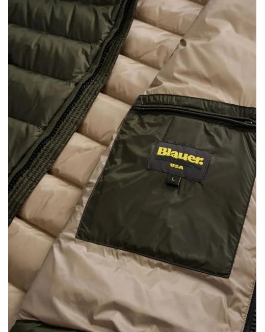 Blauer Green Quilted Hooded Jacket for men