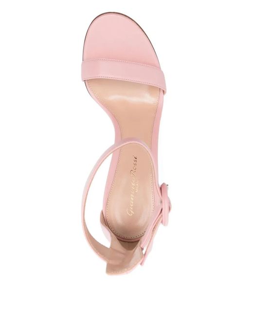 Gianvito Rossi Pink 90Mm Portofino Ankle-Strap Leather Sandals