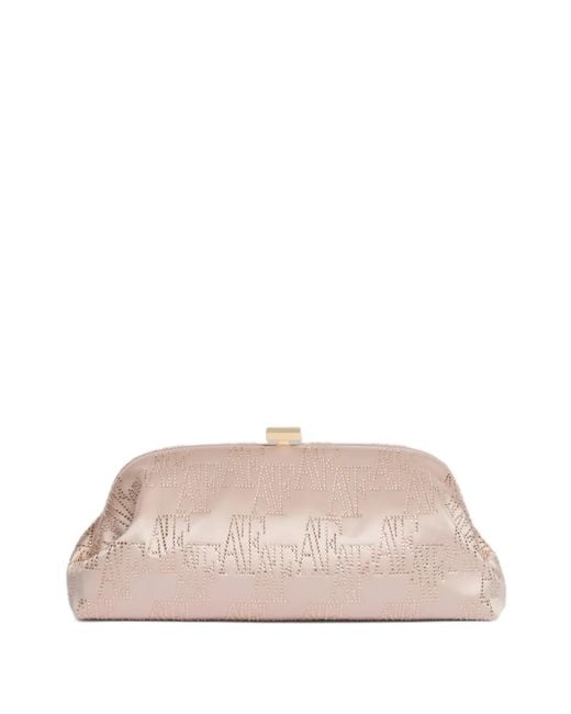 Alberta Ferretti Pink Chain-Strap Logo Clutch Bag