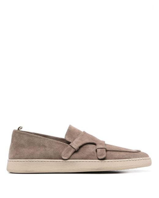 Officine Creative Gray Slip-on Leather Loafers for men