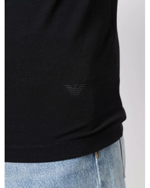メンズ Emporio Armani ロゴ Tシャツ Black