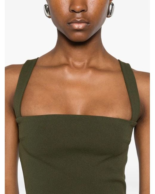 Solace London Square-neck Dress Green