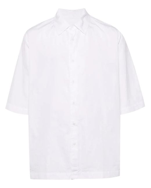 Casey Casey White Short-Sleeve Cotton Shirt for men