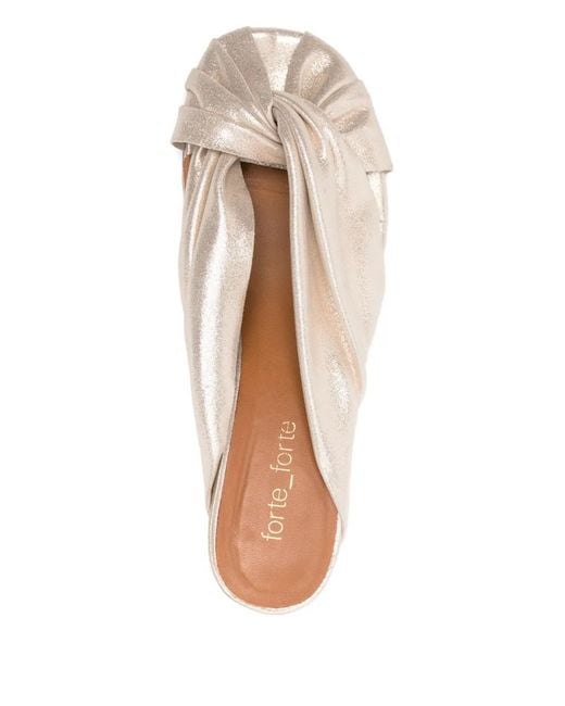 Forte_forte Natural Twisted Block-Heel Sandals