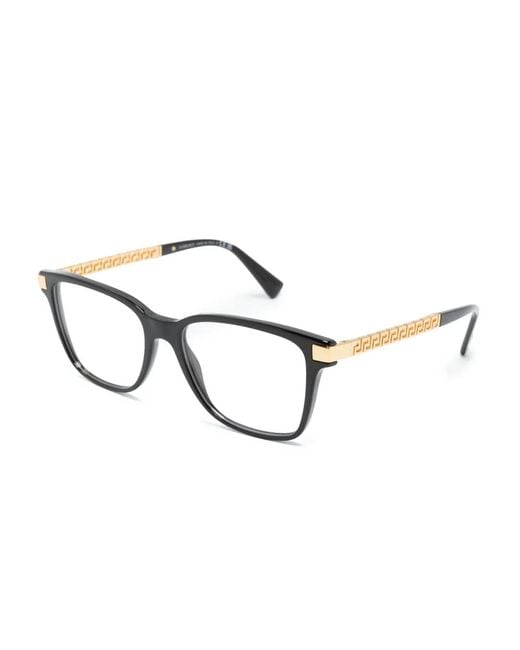 Versace Brown La Greca Square-Frame Glasses