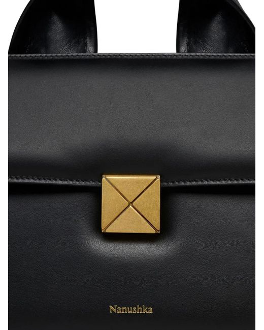 Nanushka Black Handtasche mit Logo-Print
