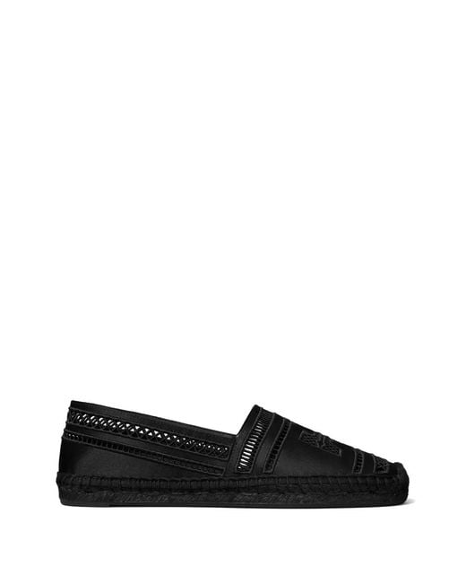 Tory Burch Black Open Weave Espadrilles