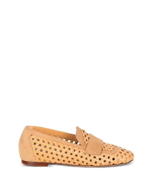 LORENA PAGGI Natural Woven-Design Loafers