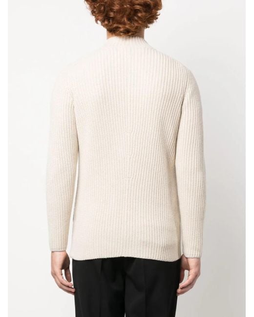 Brunello Cucinelli Natural Double-Breasted Wool-Cashmere Cardigan for men