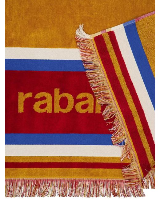 Rabanne Orange Striped Cotton Scarf