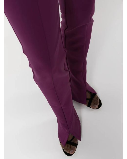 Sportmax Purple Zip-Cuff Slim-Fit Trousers