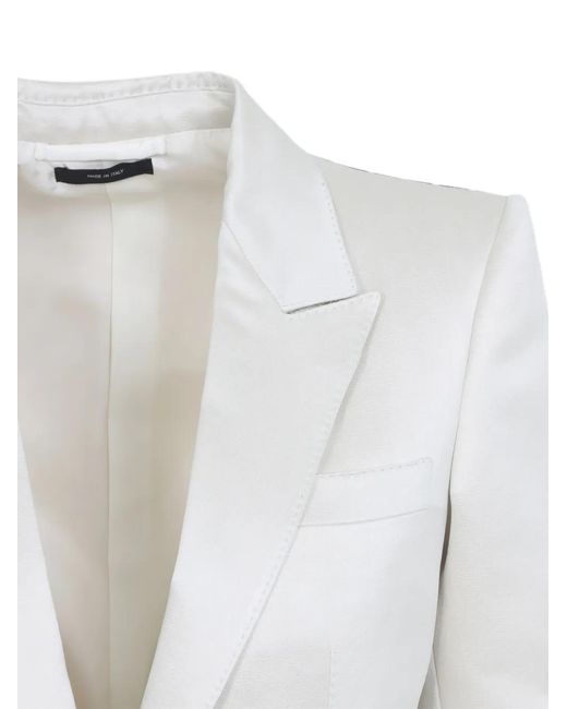 Tom Ford White Duchess Single-Breasted Blazer