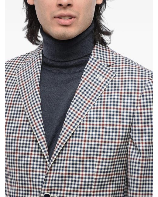 Corneliani Gray Checked Wool Blazer for men