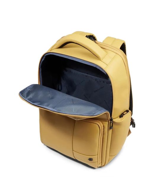 Piquadro Yellow Expandable Backpack for men