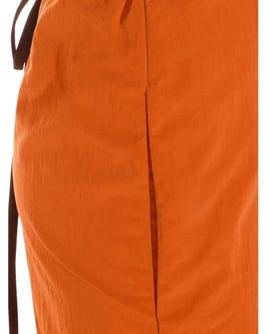 Saint Laurent Orange Pocket Midi Skirt