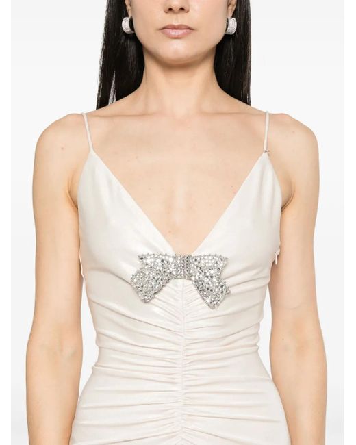 Nissa White Bow-Detailed Maxi Dress