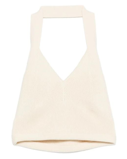 Wardrobe NYC Natural Cotton Halterneck Top