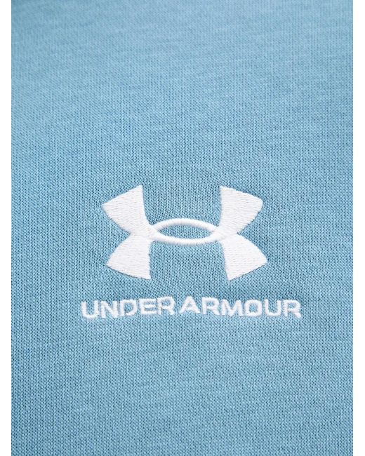 Under Armour Blue Logo-Embroidered Drawstring Hoodie for men