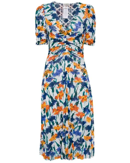 Diane von Furstenberg Blue Koren Reversible Midi Dress