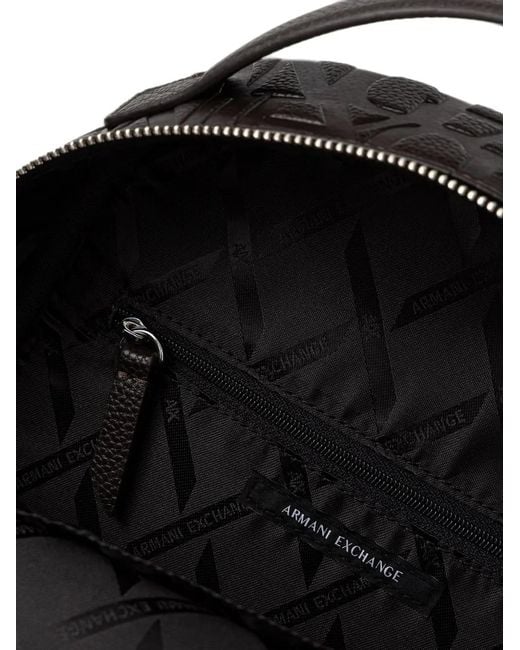 ARMANI EXCHANGE Black Logo-Embossed Backpack