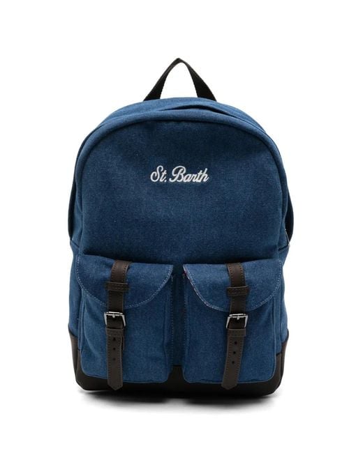 Mc2 Saint Barth Blue Cody Denim Backpack for men