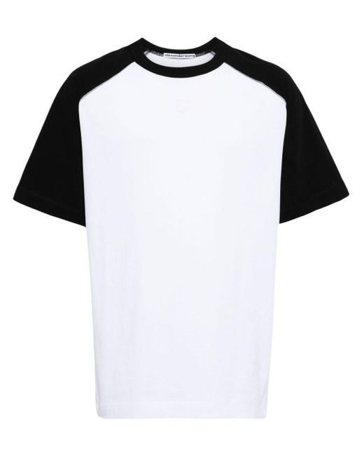 Alexander Wang Black Raglan-T-Shirt mit Logo-Prägung