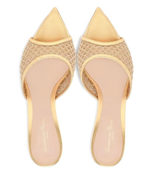 Gianvito Rossi Natural 70Mm Siena Pointed-Toe Sandals