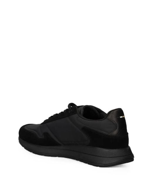 Boss Black Panelled Lace-Up Sneakers for men