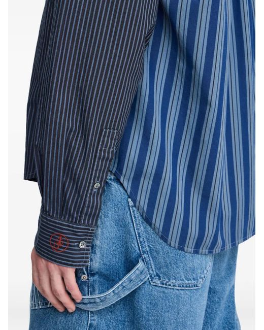 Camisa a rayas de algodón J.W. Anderson de hombre de color Blue