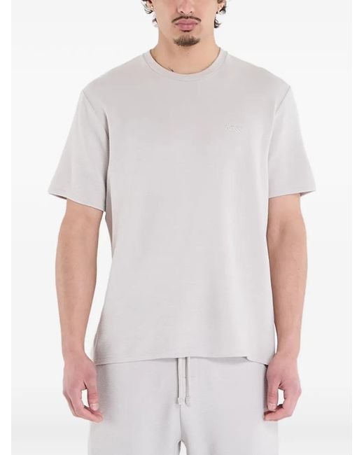 HUGO White Fine-Ribbed T-Shirt for men