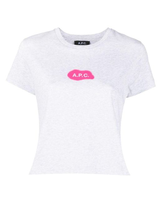 A.P.C. Astoria Logo-print T-shirt in het White