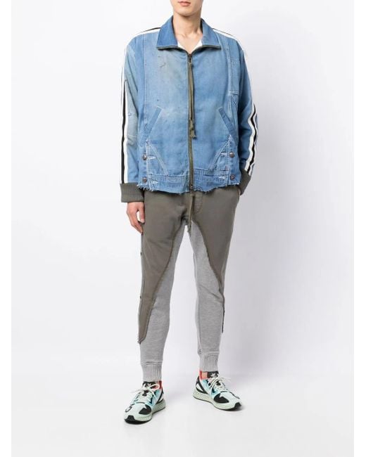 Greg Lauren Gray Patchwork Drawstring Trousers for men