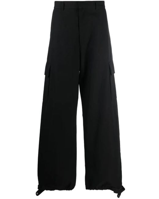 Pantalon Ample En Laine Mélangée Off-White c/o Virgil Abloh pour homme en coloris Black