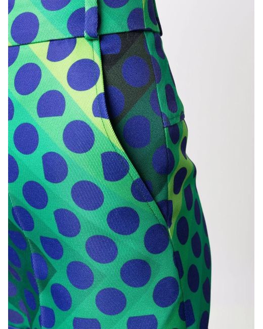 Rabanne Blue High-Waisted Graphic-Print Shorts
