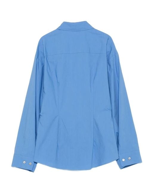P.A.R.O.S.H. Blue Button-Down Cotton Shirt