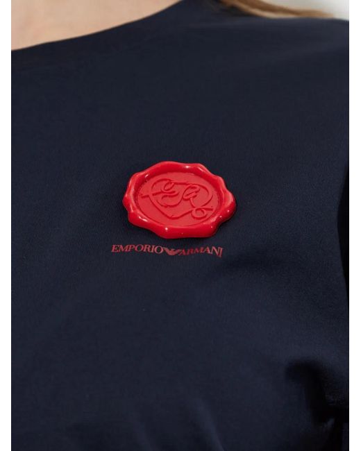 Emporio Armani Blue Mercerized Jersey T-Shirt Valentine's Day Capsule