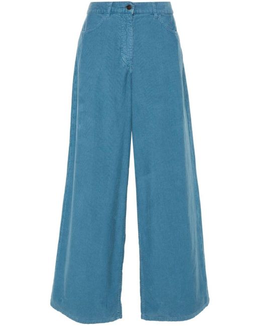 The Row Blue Chan Corduroy Wide Trousers