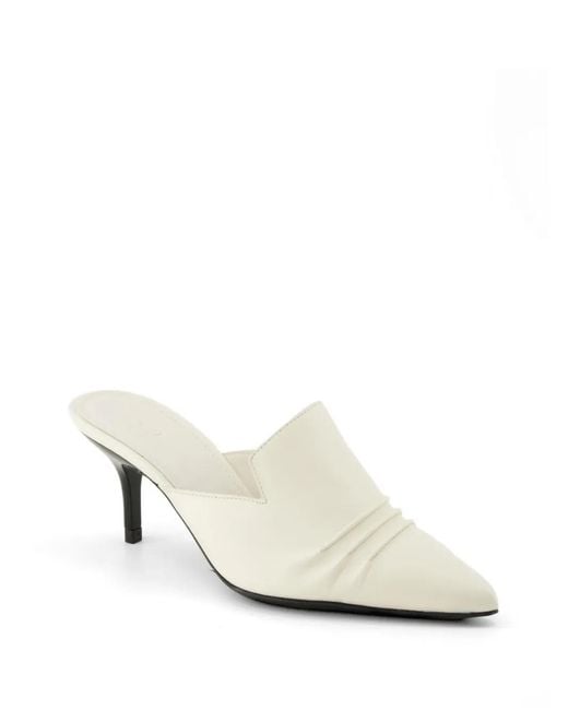 IRO White Pleated Point-Toe Mules