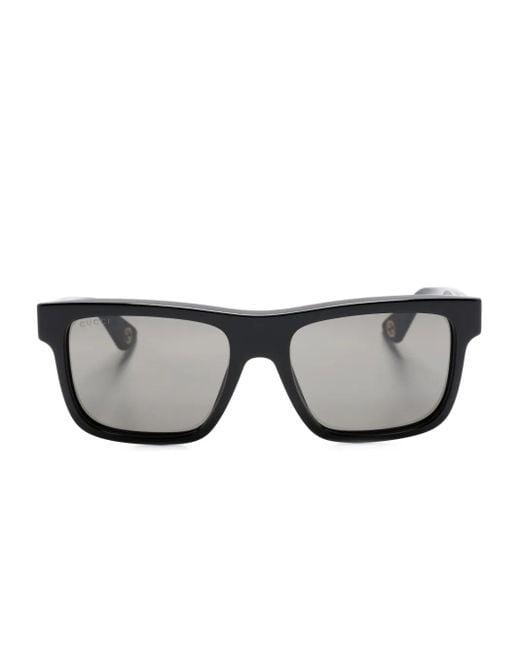 Gucci Gray Square-Frame Sunglasses