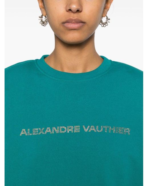 Alexandre Vauthier Blue Sweatshirt mit Strass